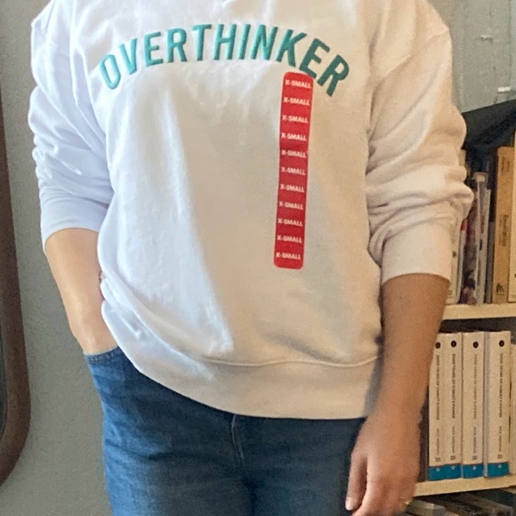 White 'Overthinker' Sweatshirt - Picture 3 of 8